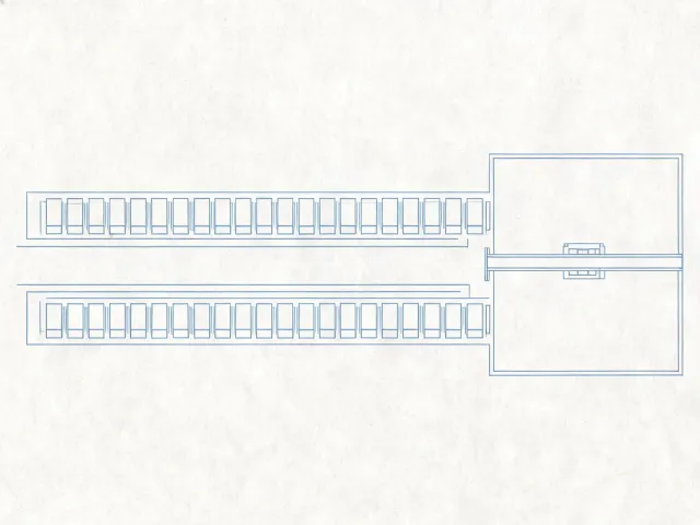 Schematic warehouse map used as an illustration, not a street pin