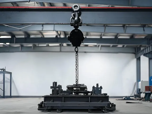 Manufacturing cell with overhead lifting point
